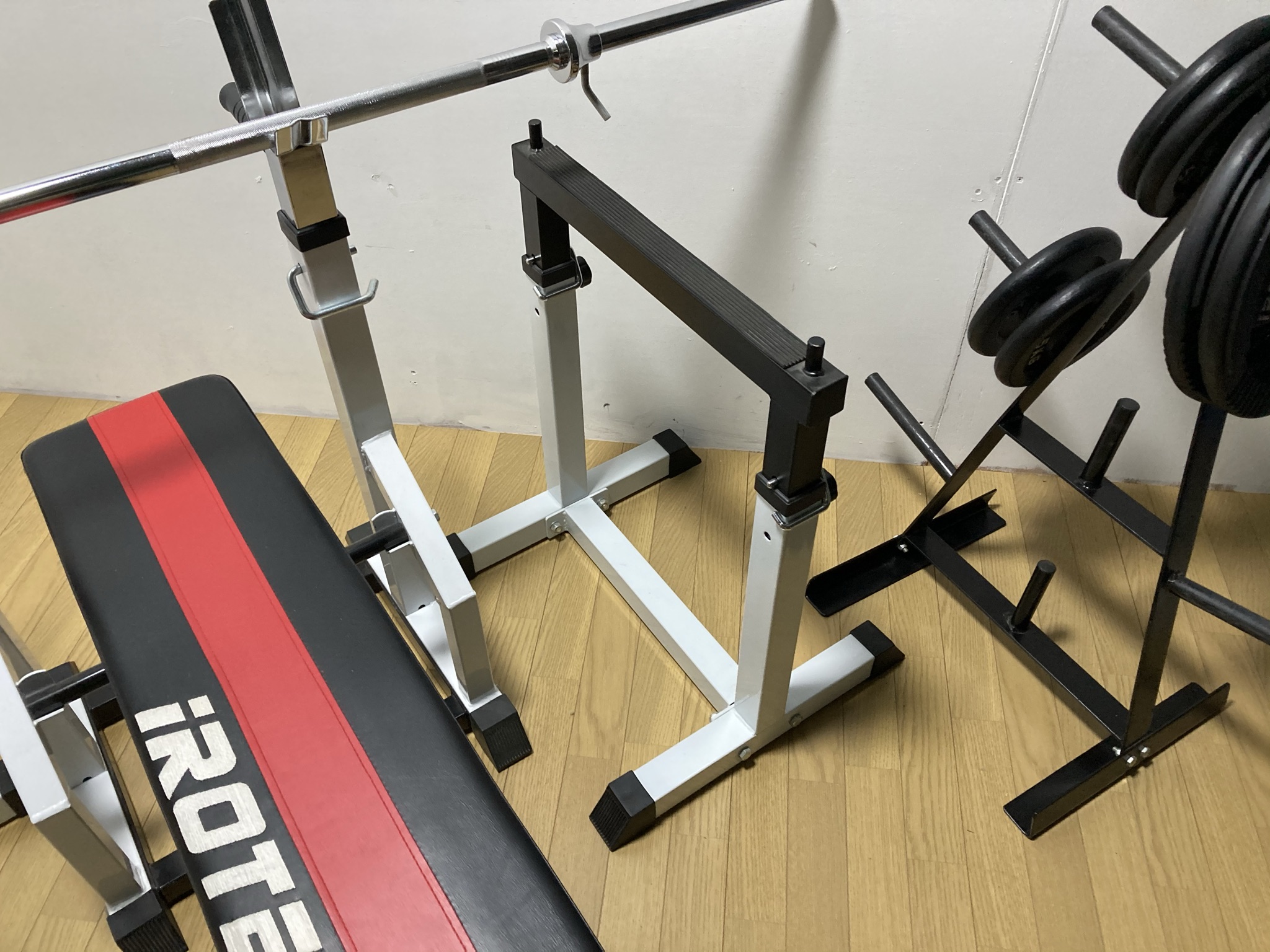セーフティー付 シャフト2000mm 10kg×2枚 5kg×4枚 プレートツリー