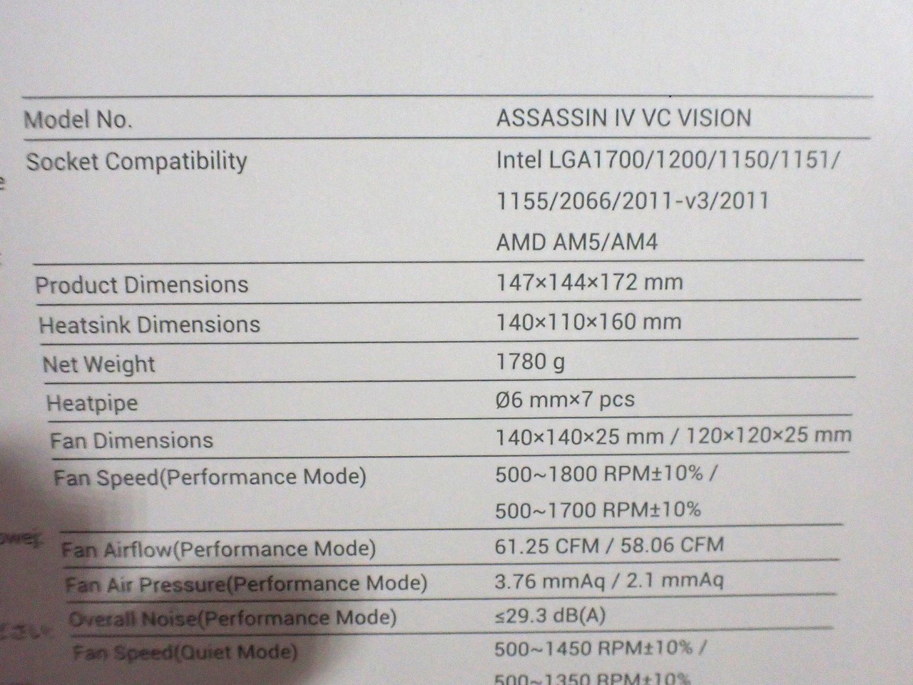 ASSASSIN IV VC VISION