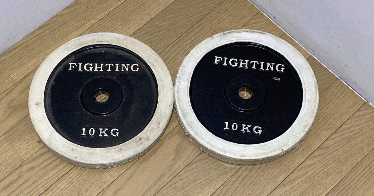 Fighting Road 穴径28mm ラバーダンベル ウェイト プレート 10kgx2枚 合計20kg トレーニング