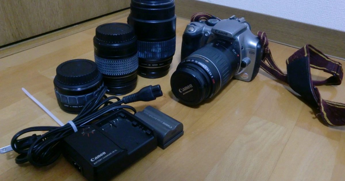 ジャンク Canon DS6031 デジタル一眼レフカメラ レンズ4本 充電器 CB-5L セット