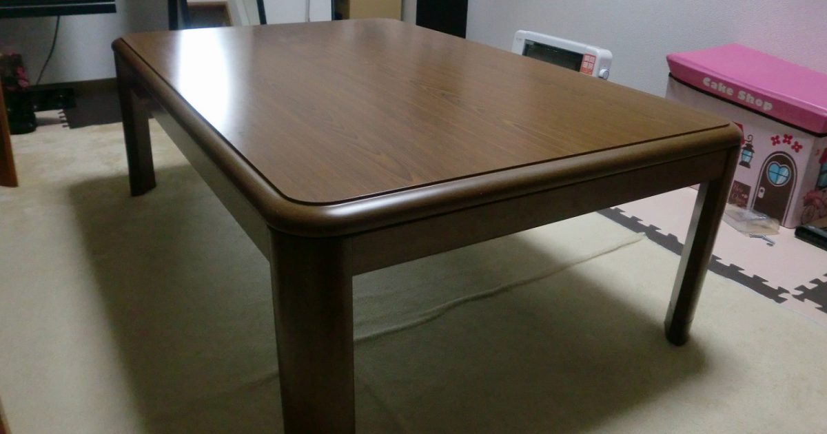 山善 長方形こたつ SKF-MD1202H フラットヒーター 120cm×80cm 2017年製 家具調 木製