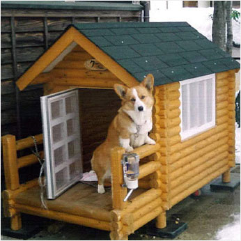 ログペットハウス 犬小屋 犬舎 1100型 デラックス スギ材 小型 中型犬用 屋外