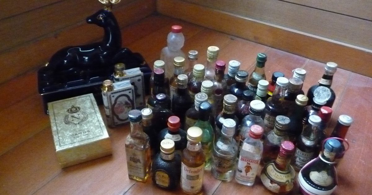 ウイスキー ミニボトル 約35本 HINE X.O ハイン 鹿 CAMUS Old Parr Defender CUSENIER V.S.O.P RUM など