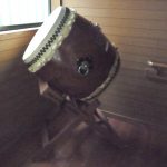 長胴太鼓 和太鼓 小松崎卯兵衛商店 台付き 1尺5寸 面約45cm 高さ約61cm
