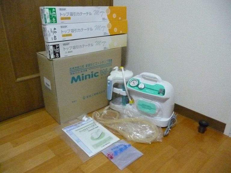 吸引器 新鋭工業 ミニックW-II SHINEI MW2-1400 ポータブル 電動式可搬型 トップ吸引カテーテル 説明書 元箱など付属