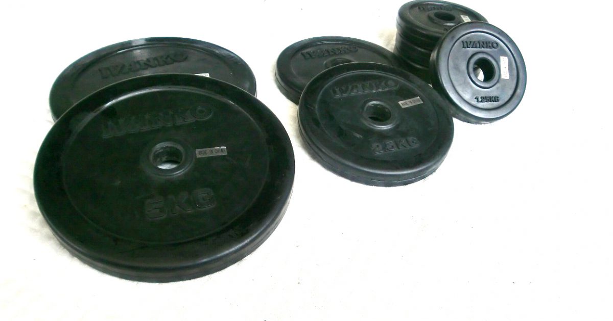 プレート IVANKO ラバー 5kg×2枚 2.5kg×2枚 1.25kg×4枚 20kg 28mm ダンベル バーベル イヴァンコ