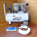 エアーコンプレッサー EARTH MAN ACP-25SLA 静音 オイルレス 0.8MPa 高効率 ダブルピストン A7151 エアーダスター 付属