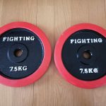 ラバープレート FIGHTING ROAD 7.5kg×2枚 合計15kg アイアン ダンベル バーベル 28mm ファイティングロード