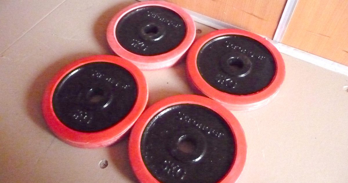 プレート Stronger 5kg×4枚 合計20kg 28mm ラバー ダンベル バーベル ストロンガー 筋トレ