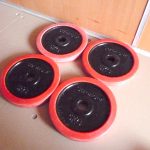 プレート Stronger 5kg×4枚 合計20kg 28mm ラバー ダンベル バーベル ストロンガー 筋トレ