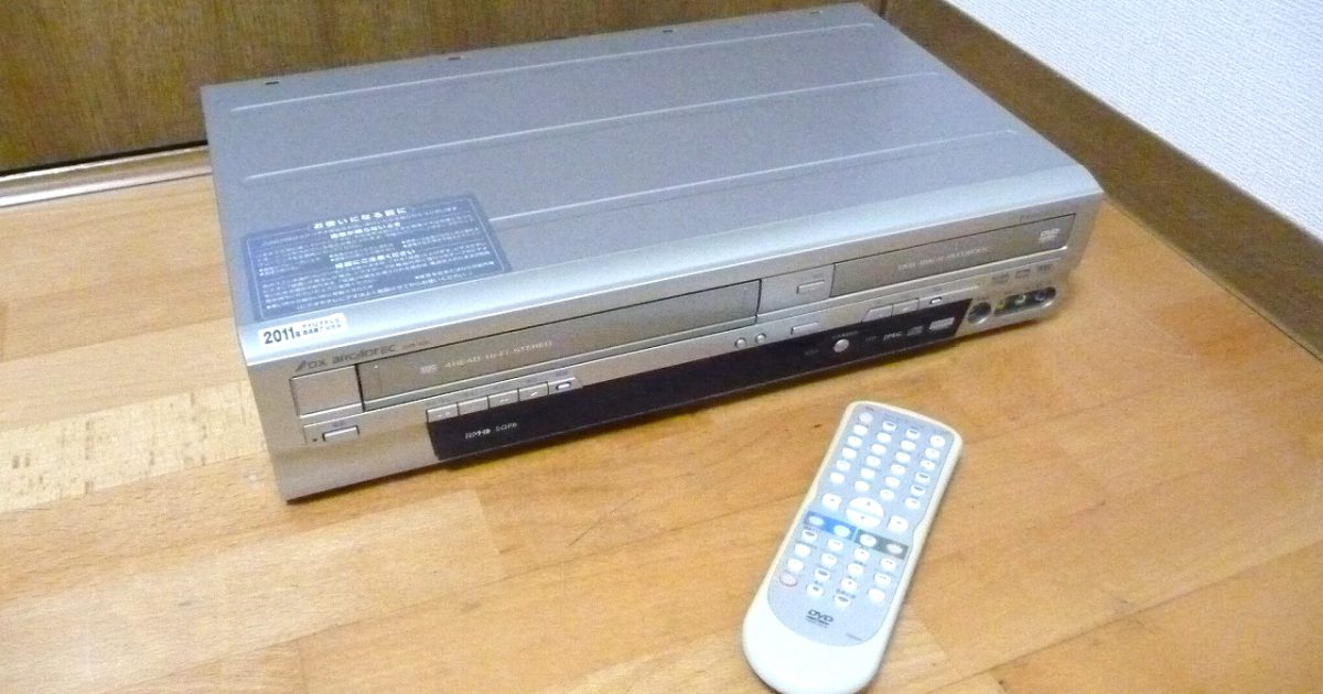 DVDレコーダー VHSビデオデッキ DXアンテナ DVR-120V 一体型 リモコン付き NB600