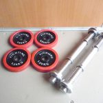 ラバープレート FIGHTING ROAD 1.25kg×4枚 シャフト 2本 合計 約 10kg アイアン ダンベル バーベル 28mm ファイティングロード