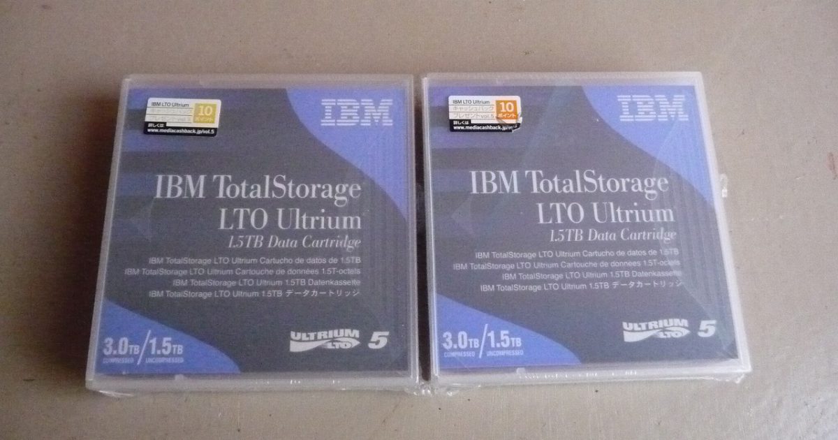 LTO 5 IBM 46X1290 Ultrium 1.5TB 3.0TB トータル ストレージ ウルトリゥム 2本セット