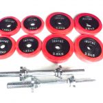 ダンベル IROTEC 2.5kg×4枚 1.25kg×4枚 シャフト 2本 合計 約20kg ラバー プレート アイアン バーベル 28mm アイロテック 筋トレ
