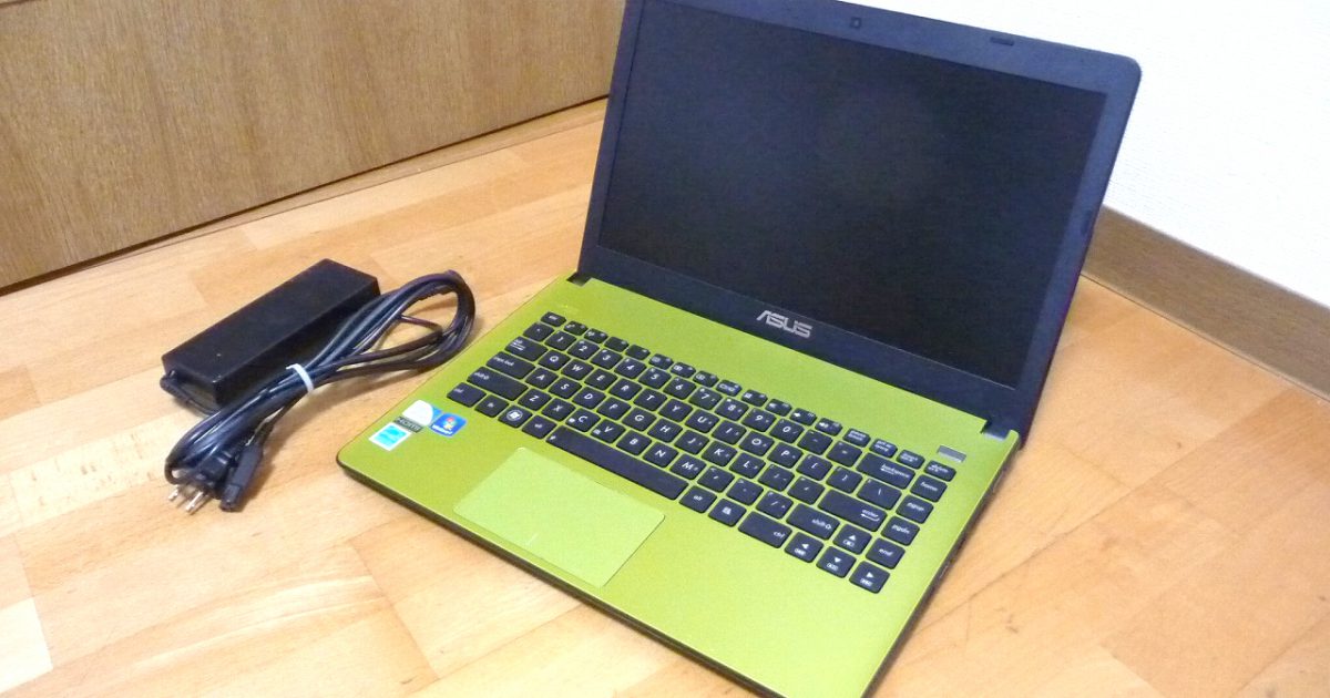 ノートパソコン ASUS X401A エイスース 14型 Intel Pentium CPU B970 2.30GHz メモリ4GB グリーン