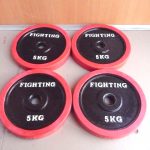 ラバー プレート FIGHTING ROAD 5kg×4枚 合計20kg 28mm アイアン ダンベル バーベル ファイティングロード 筋トレ