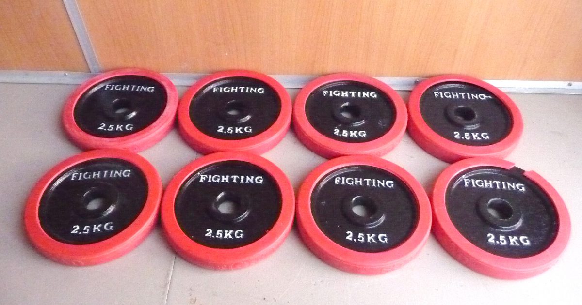 ラバー プレート FIGHTING ROAD 2.5kg×8枚 合計20kg 28mm アイアン ダンベル バーベル ファイティングロード 筋トレ