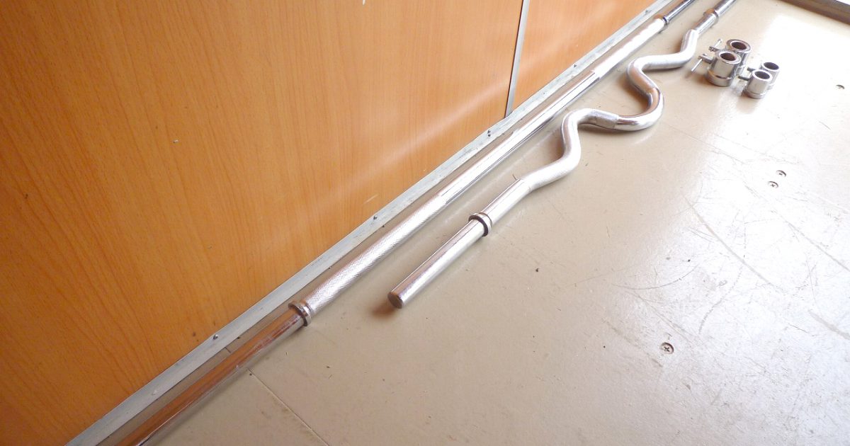 バーベル Wバー ストレートバー 160cm 120cm 28mm 2本セット リング 4個
