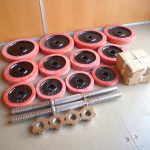 ダンベル FIELDOOR ラバー プレート 5kg×4枚 2.5kg×4枚 1.25kg×8枚 シャフト×2本 合計 40kg 28mm バーベル 両手 フィールドア 筋トレ