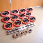 ラバー プレート iROTEC 2.5kg×4枚 1.25×8枚 シャフト×2本 合計約25kg アイアン ダンベル バーベル 28mm アイロテック 筋トレ
