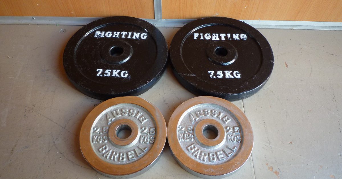 プレート FIGHTING ROAD 7.5kg×2枚 AUSSIE 2.5kg×2枚 28mm 合計 20kg ダンベル バーベル ファイティング オージー 筋トレ