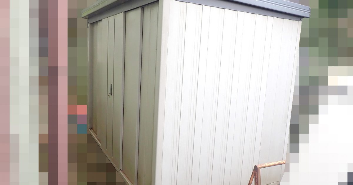 物置 Homac HN型 ホーマック 幅2930×高さ2200×奥行1730 間口1660mm 4枚扉 大型 スチール ライトグレー