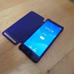 スマートフォン KYOCERA BASIO4 KYV47 au 京セラ ベイシオフォー ロイヤルブルー 5.6インチ ケース付き 判定〇