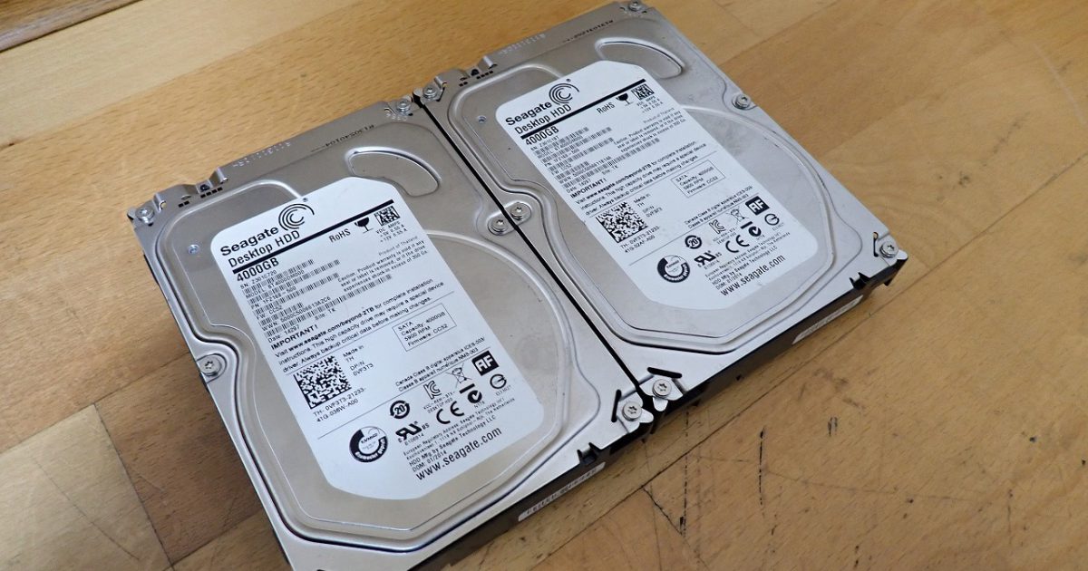 内蔵ハードディスク Seagate ST4000DM000 3.5インチ SerialATA HDD 4TB 4000GB 2個セット 合計 8TB