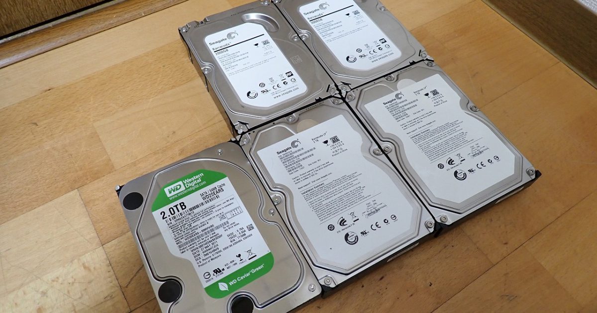 内蔵ハードディスク ST32000542AS ST2000DM001 WD20EARS 3.5インチ SerialATA HDD Seagate WD 2TB 2000GB 5台セット 合計 10TB