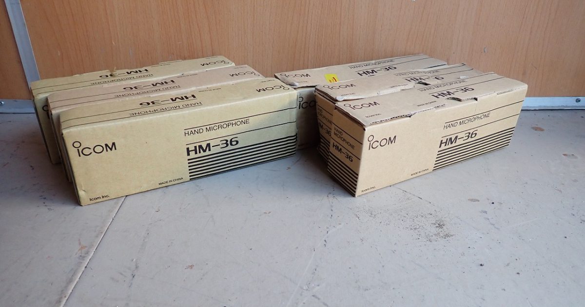 ハンドマイク ICOM HM-36 アイコム アップ ダウンスイッチ 付き 8ピン ハンドマイクロホン 無線機 アマチュア無線 6台セット