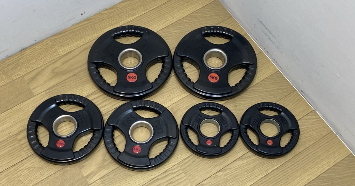 オリンピックプレート シャフト径50mm 5kg×2枚 2.5kg×2枚 1.25×2枚 合計17.5kg