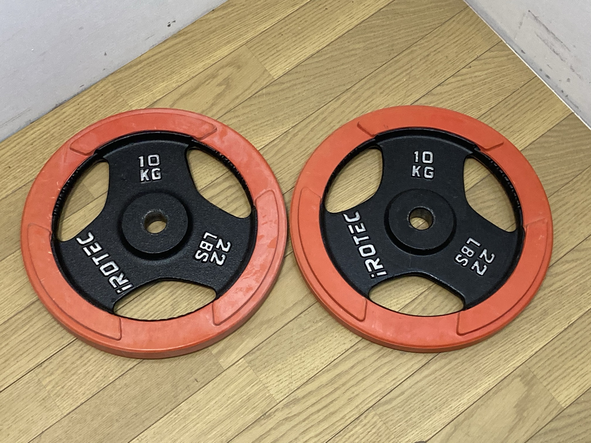 美品】ivanko オリンピックラバープレート10kg2枚 ゴールドジム