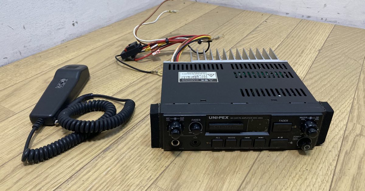 UNI-PEX ユニペックス SDレコーダー付車載アンプ 外部スピーカー用 NDS-402A マイク付属