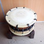 締太鼓 二丁掛 ボルト 和太鼓 面36cm 胴19cm 1.2尺 台座付き