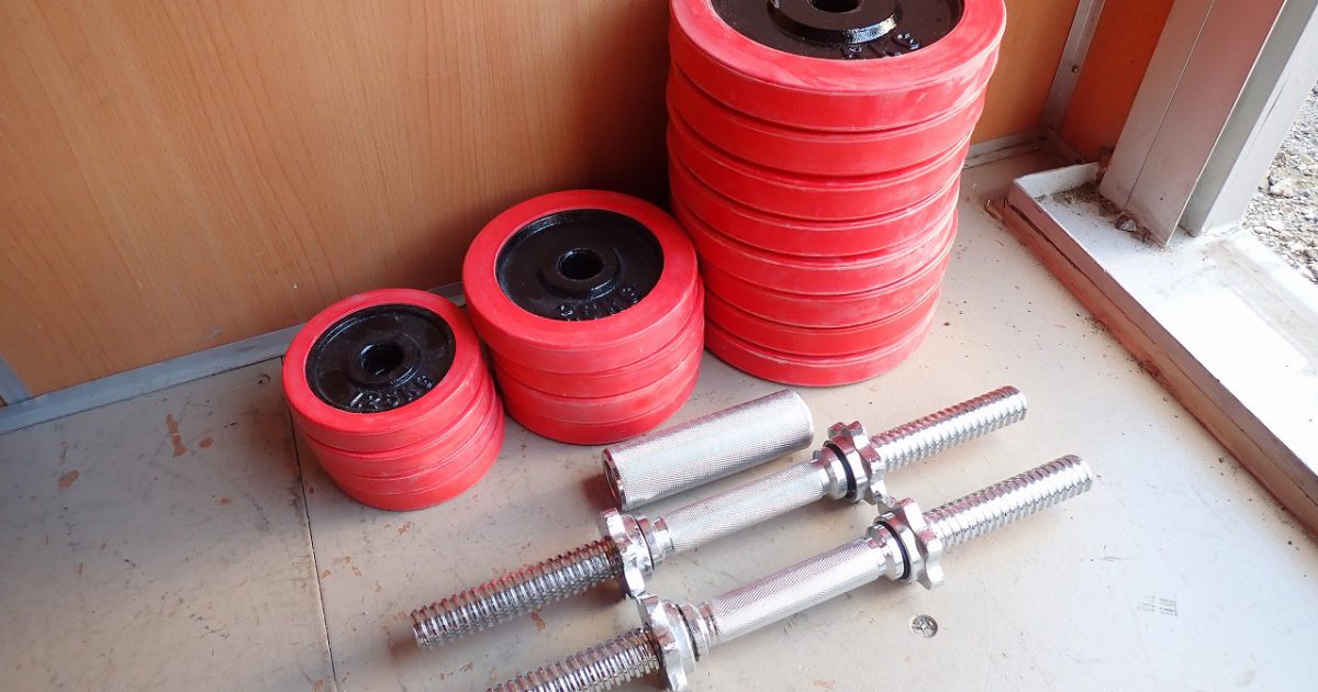 ダンベル FIELDOOR ラバー 5kg×8枚 2.5kg×4枚 1.25kg×4枚 シャフト×2本 合計60kg 28mm ラバー バーベル