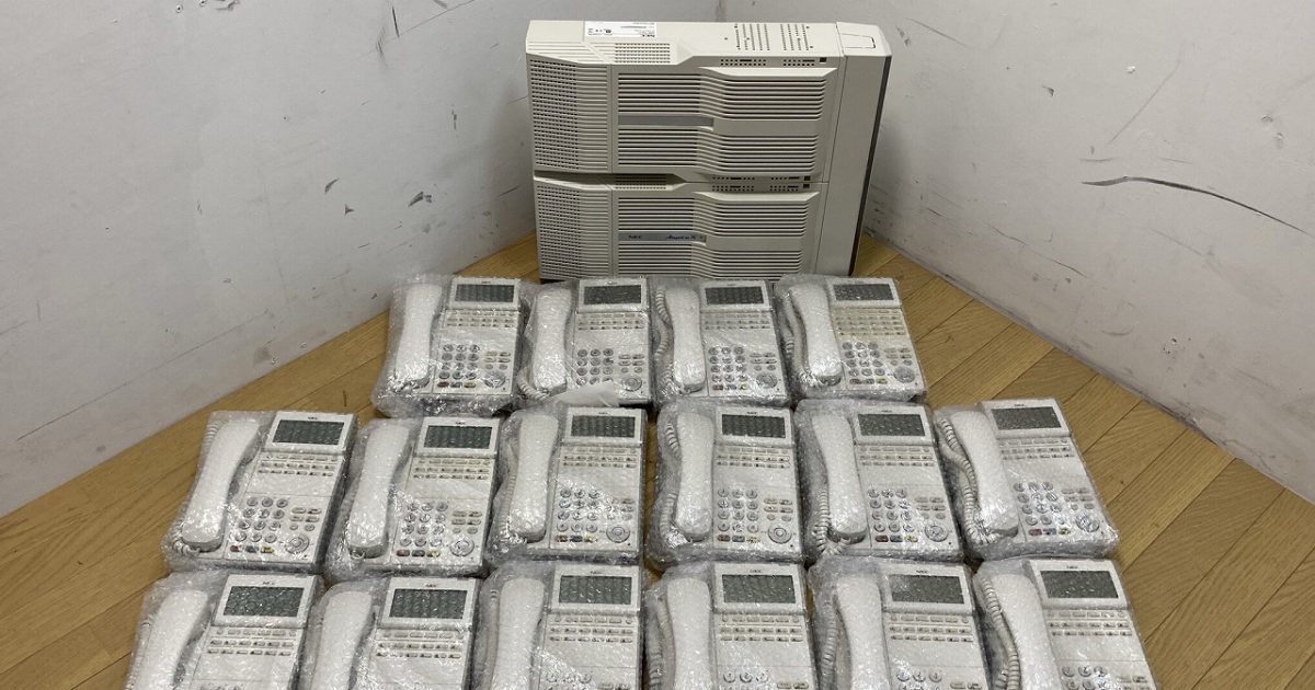 NEC ビジネスホンセット AspireX 主装置+電話器16台セット DTL-12D-1D IP3WW-3KSU-E1 IP電話