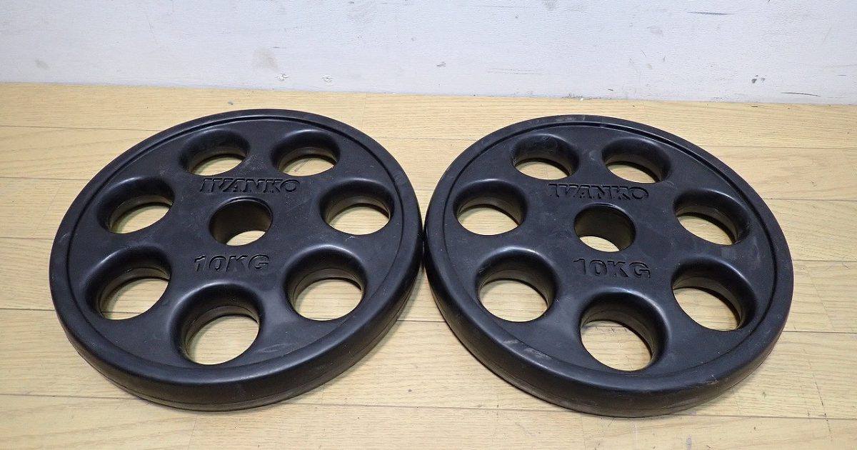 IVANKO イバンコ ROEZH オリンピックプレート イージーグリップラバープレート シャフト径50mm 10kg 2枚セット 合計20kg