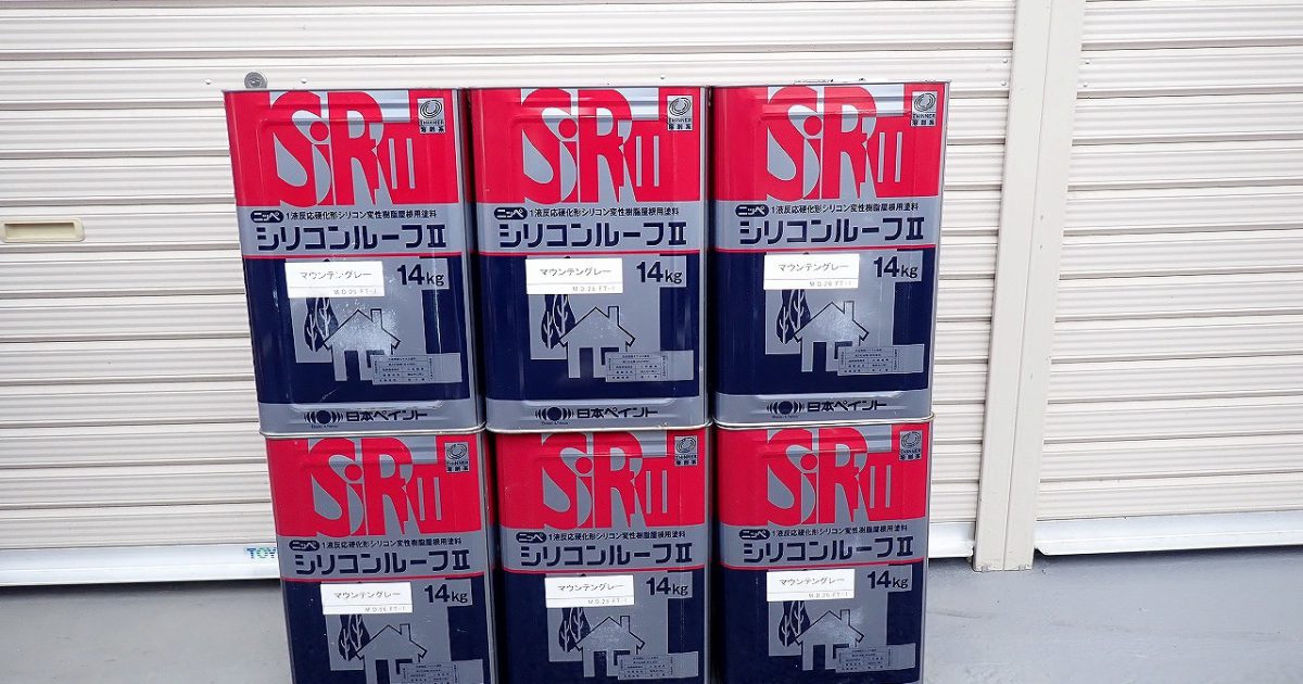 NIPPON PAINT 日本ペイント 屋根用シリコン樹脂系塗料 マウンテングレー 14kg 一斗缶 1液で塗れます！ 6缶