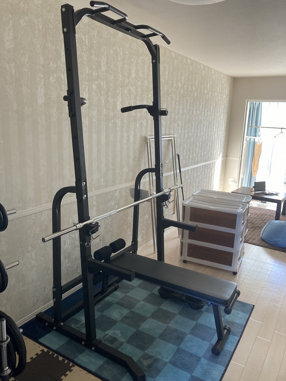 iROTEC アイロテック WASAI ワサイ ハーフラック ベンチセット プレート85kg シャフト ダンベル 分解済み