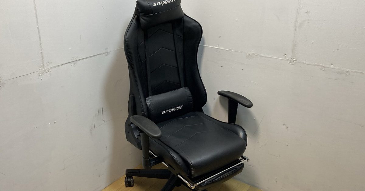 GT Racing ジーティーレーシング ゲーミングチェア デスクチェア フットレスト付き