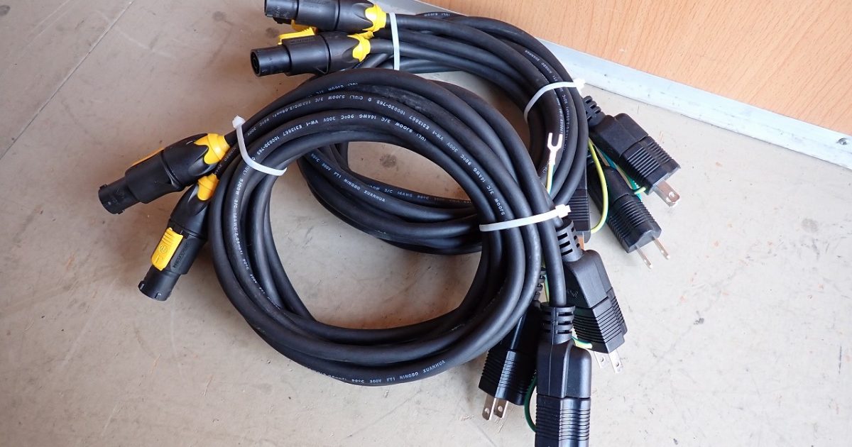 電源ケーブル Neutrik NAC3FX-W powerCON TRUE1 ノイトリック パワコン トゥルー1 3ピン 100V プラグ 約1.9m  6本セット