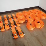 ラッシングベルト EN12195-2 長さ12m 幅50mm LC 2500kg MBS 5000kg フック ガッチャ 荷締機 トラック 貨物 10本セット