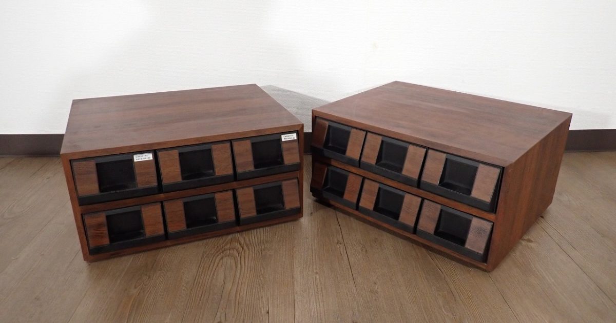 カセットラック CASSETTE RACK DR-90 90本 2個 木目 カセットテープ
