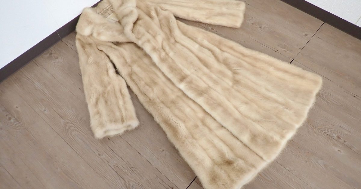 ロングコート SAGA MINK EMBA サガミンク エンバ 毛皮 ファー レディース 女性 Mサイズ 9号 ライトブラウン