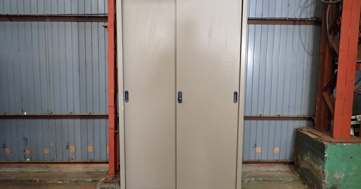 物置 スチール 幅90cm×高さ155cm×奥行46cm 3段 鍵付き