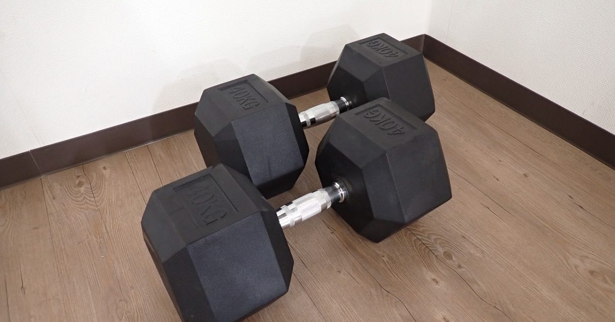 ラバーヘックスダンベル EVOLGEAR EVA-0413 エヴォルギア 固定式 40kg 2個セット 80kg