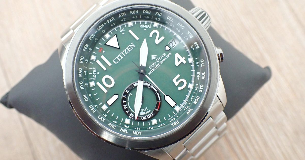 腕時計 CITIZEN PROMASTER CC3067-70W シチズン プロマスター エコドライブ GPS 電波時計 メンズ シルバー グリーン メンズ 男性