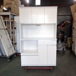 食器棚 DOI interior 土井インテリヤ工業 レンジ台 カップボード ホワイト 白 幅117cm 高さ190cm 奥行45cm 大川家具
