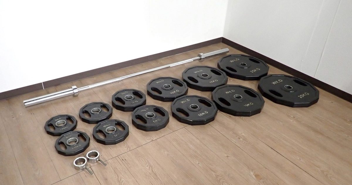 バーベル WILD FIT HERO 20kg×2枚 15kg×2枚 10kg×2枚 5kg×2枚 2.5kg×2枚 1.25kg×2枚 シャフト カラー 50mm オリンピック