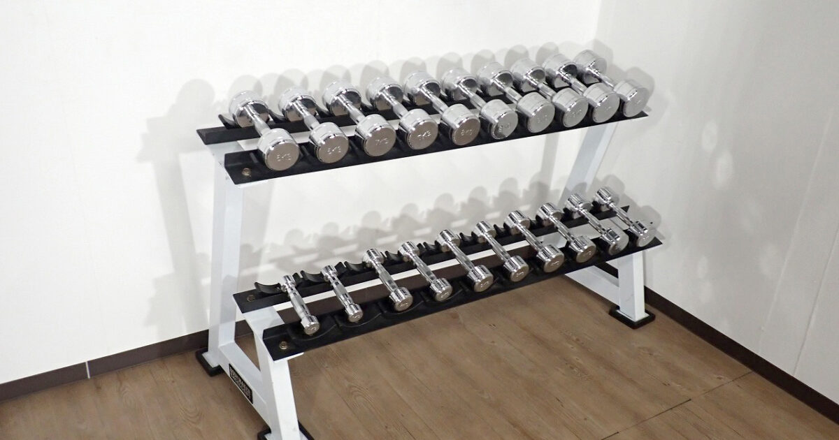 ダンベル BODY MAKER ボディメーカー クローム シルバー ラックセット 1kg～10kg ×2個セット